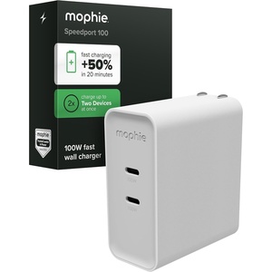 image:imageMophie Speedport70 GAN USBC Charger Block  70W Fast Wall Charger 2 USBC PD Ports Compact Foldable Prongs Made with Recycled Materials for Smartphones Tablets Headphones100W